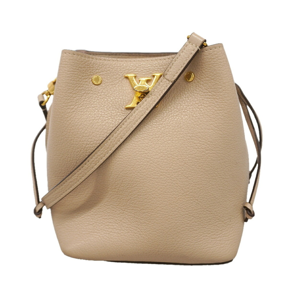 Louis Vuitton Nano Lock Me Bucket Shoulder Bag M69205 Beige Women's